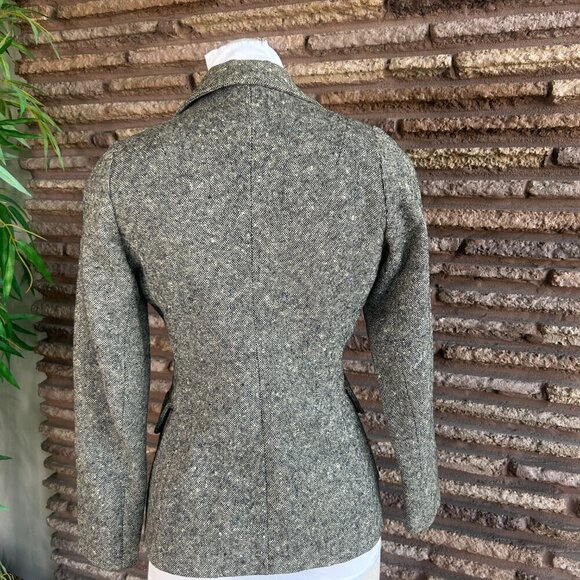 Vintage 60s Black Tweed California Made Fitted Original Marilyn Blazer Jacket - Picture 6 of 9